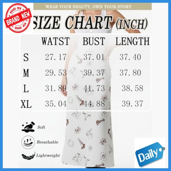 High Waist Maxi Skirt A-Line Western Print Silk Touch Polyester - Picture 7 of 7